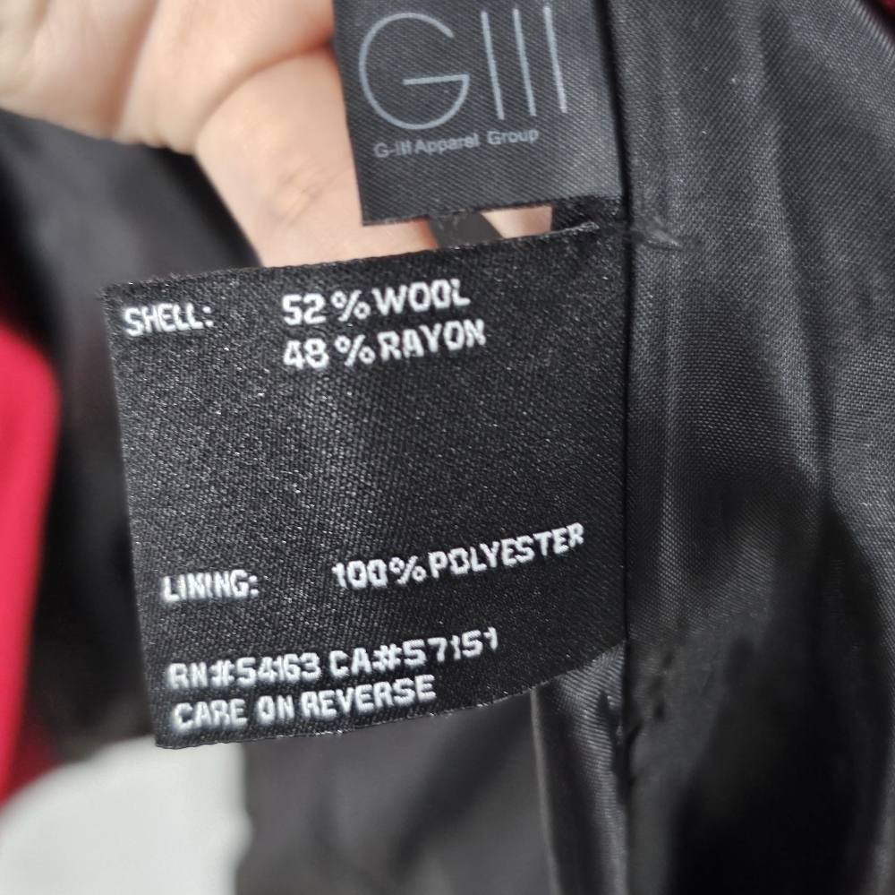 Black Rivet Red Pea Coat Jacket - Picture 6 of 8